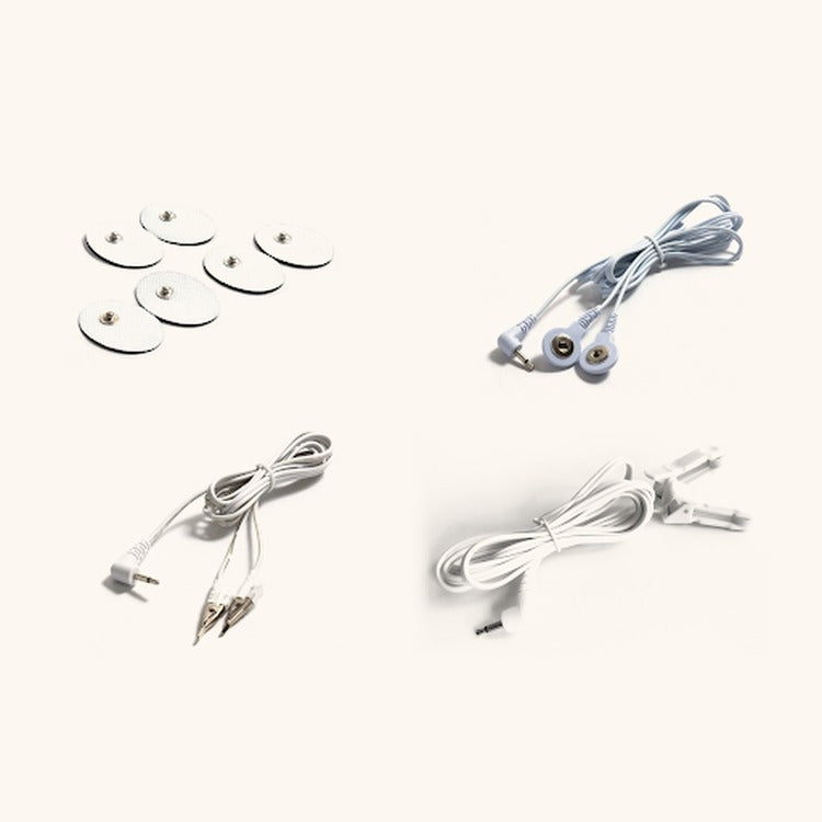 PlantWave Refresher Pack Bundle: electrode pads, electrode leads, electrode clips, and mushroom clips
